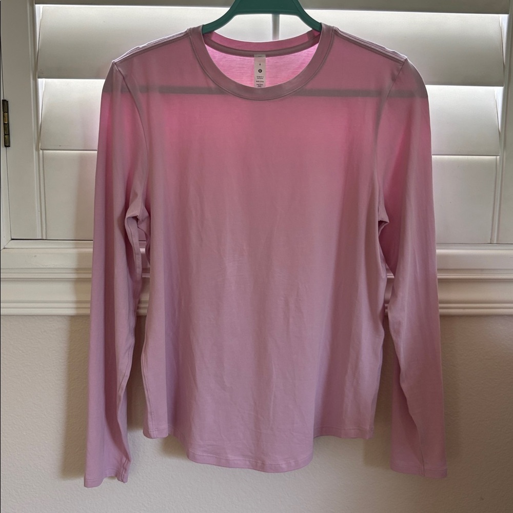 Lululemon Pink Long Sleeve Crew Neck